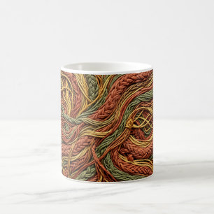 Caneca de Café com Sistema de Raiz Abstrata em Tom