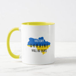 Caneca de café com sobreposição das cores da vitór