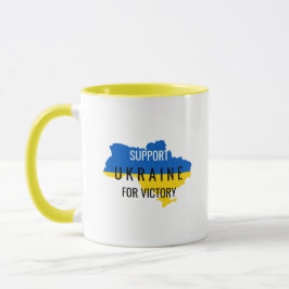 Caneca de café com sobreposição de Apoio à Ucrânia