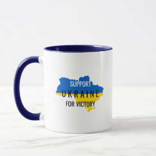 Caneca de café com sobreposição de Apoio à Ucrânia