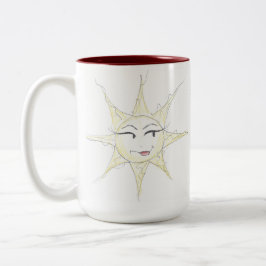 Caneca de café com sol assado