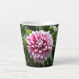 Caneca de Café com Tema Latte Dália Rosa
