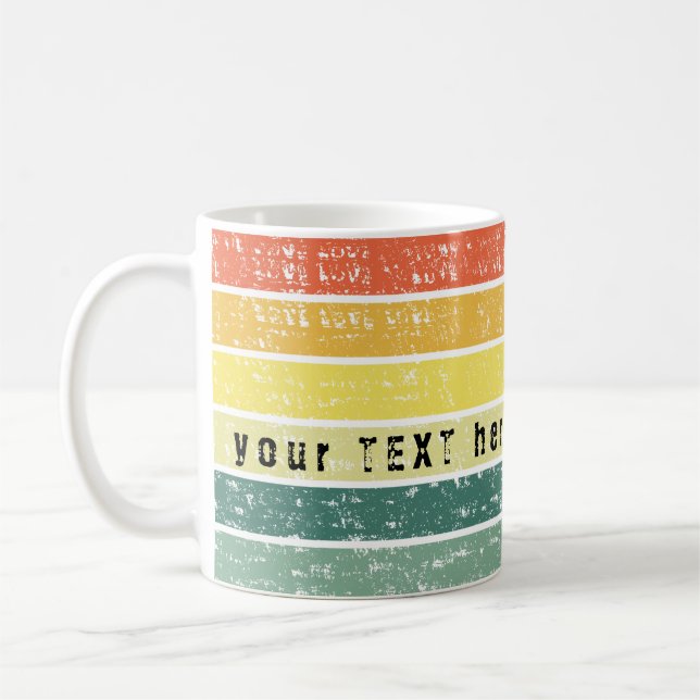 Caneca de café com tema Retro Stripe Coastal (Esquerda)