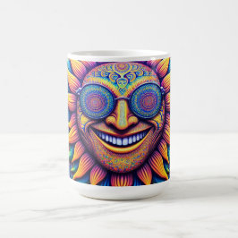 Caneca de café com temas hippies girassol