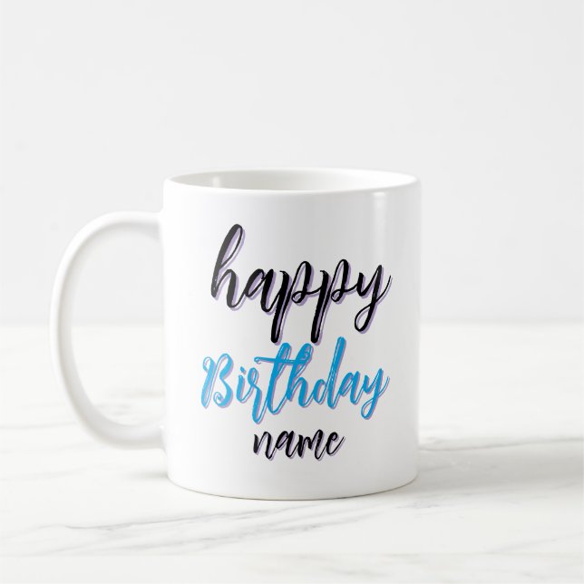 Caneca de Café com Texto Personalizado de Aniversá (Esquerda)