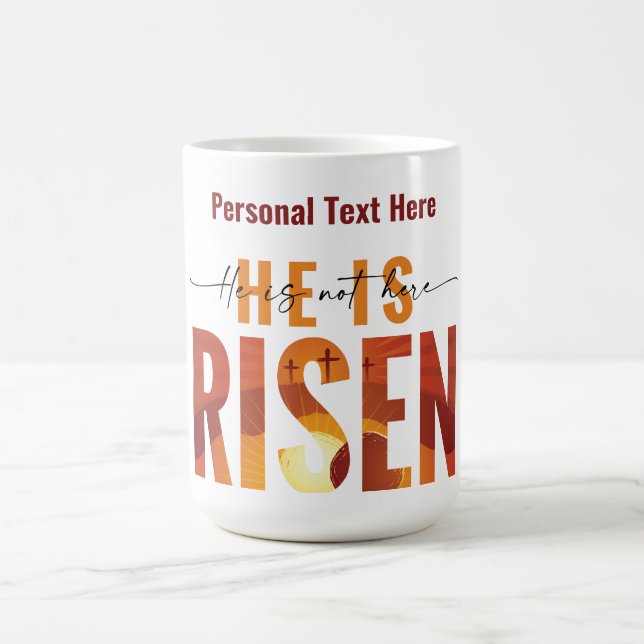 Caneca de Café com Texto Personalizado Fé Ele Ress (Centro)