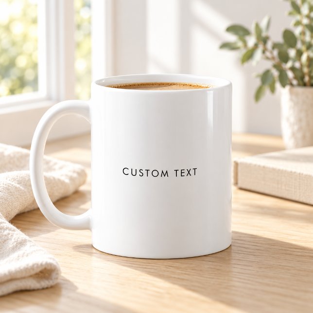 Caneca de café com texto personalizado minimalista (Criador carregado)