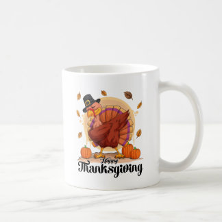 Caneca de café com tipografia de Ação de Graças Fe