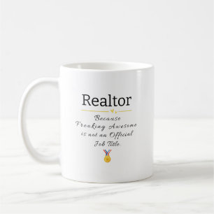 Caneca de Café com Título de Trabalho de Corretor