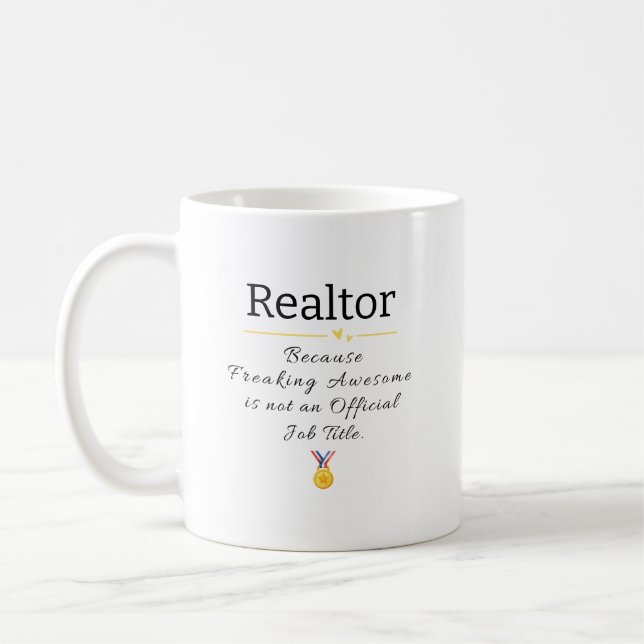 Caneca de Café com Título de Trabalho de Corretor  (Esquerda)