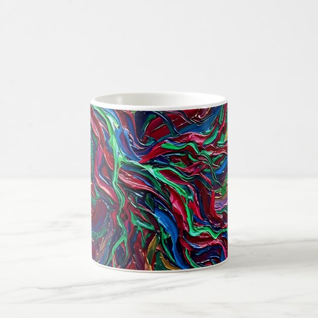 Caneca de Café com Tom de Joia de Raio Abstrato (Centro)