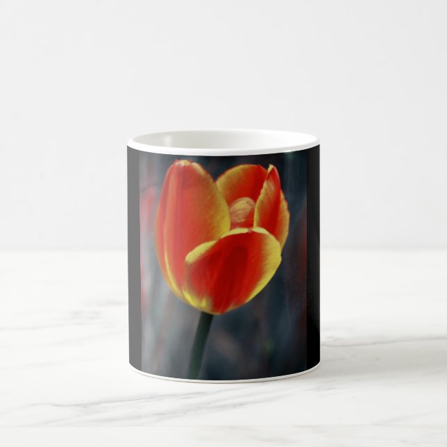 caneca de café com tulipa vermelha (Centro)