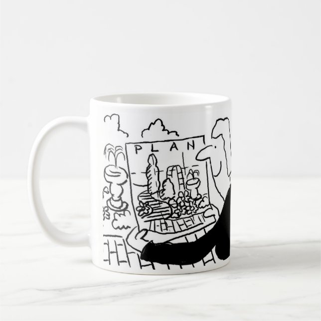 Caneca de Café com uma Ilustração de Designer de J (Esquerda)