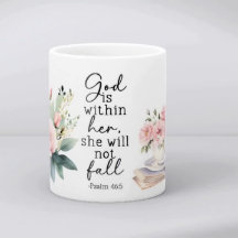 Caneca de café com versículo bíblico cristão Salmo