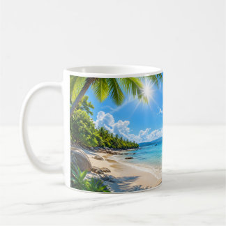 Caneca de café com vista deslumbrante para o ocean