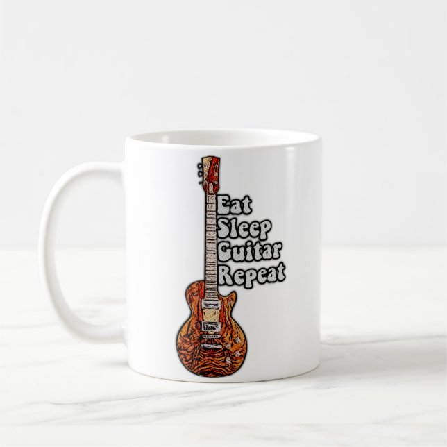 Caneca De Café Coma a guitarra de sono, repita. (Esquerda)
