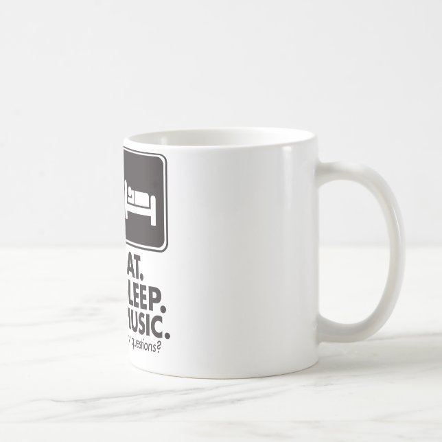 Caneca De Café Coma a música do sono - preto (Direita)