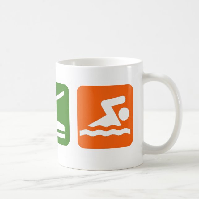 Caneca De Café Coma a natação do sono (Direita)
