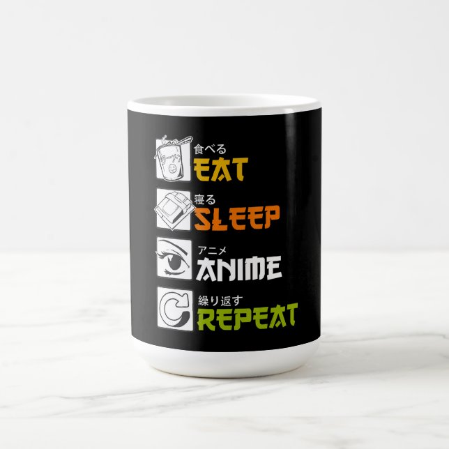 Caneca De Café Coma animação de sono Repetir Presente Idea Cospla (Centro)