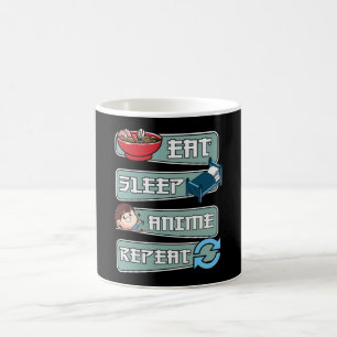 Caneca De Café Coma Anime Durma Repita Japonês Design Kawaii