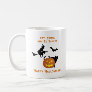 Caneca De Café Coma, beba e fique assustado no Halloween