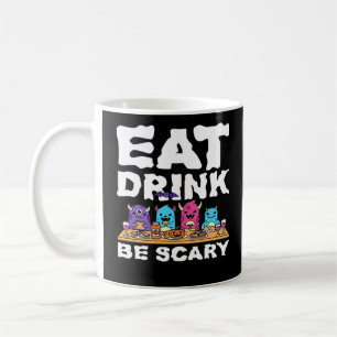 Caneca De Café Coma Beba Seja Assustador Monstro Halloween Criati