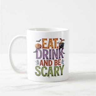 Caneca De Café Coma Bebida E Seja Assustador Festa De Halloween,