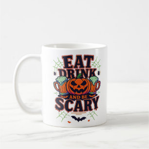 Caneca De Café Coma Bebida E Seja Assustador No Halloween Design 