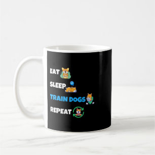 Caneca De Café Coma Cães do Comboio do Sono Repetir Cachorro Engr