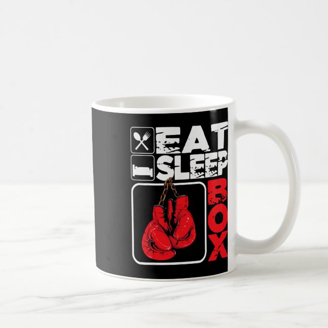 Caneca De Café Coma Caixa de Sono - Amante de Boxe Academia Boxea (Direita)
