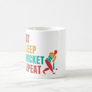 CANECA DE CAFÉ COMA CRÍQUET DORMIR REPITA- AMANTE DO CRÍQUET