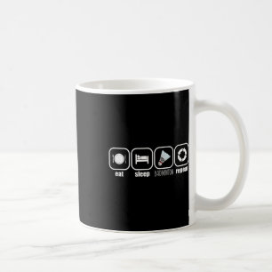 Caneca De Café Coma, Dormir, Badminton, Repetir - Placa Divertida
