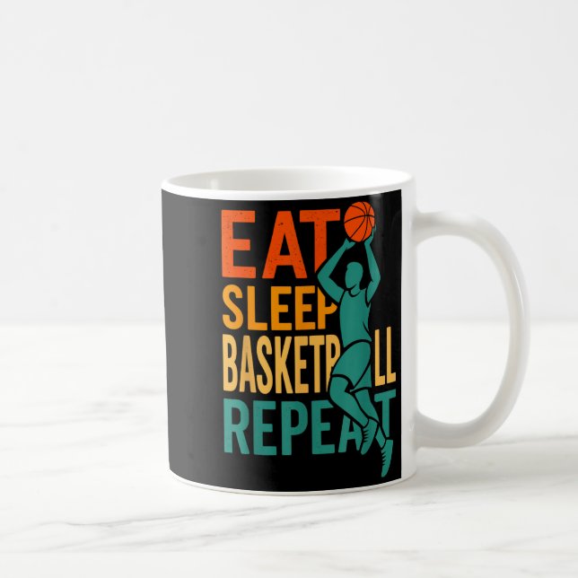 Caneca De Café Coma dormir basquete repetir  (Direita)