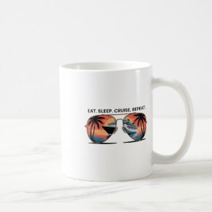 Caneca De Café Coma Dormir Cruzeiro Repita Férias Navio Oceano Pô