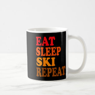Caneca De Café Coma dormir esqui repetir inverno montanhas lodge