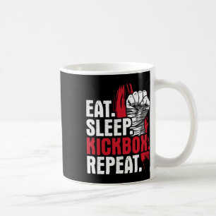 Caneca De Café Coma Dormir Kickbox Repetir - Kickboxing Artes Mar