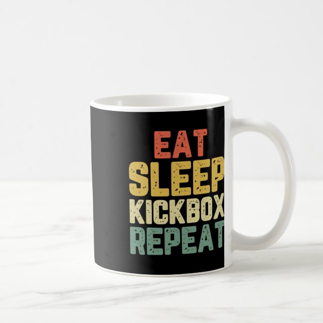 Caneca De Café Coma Dormir Kickbox Repetir Kickboxing Kick Boxing (Direita)