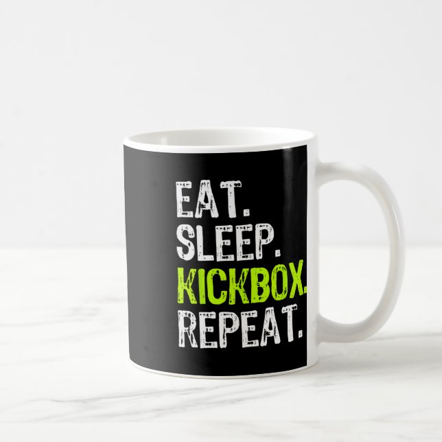 Caneca De Café Coma Dormir Kickbox Repetir Kickboxing Kick Boxing (Direita)