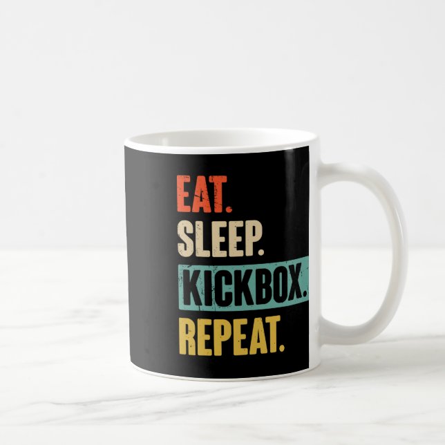 Caneca De Café Coma Dormir Kickbox Repetir Retro Kickboxing Boxe  (Direita)
