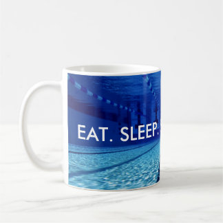 CANECA DE CAFÉ COMA. DORMIR. NATAÇÃO. REPITA.