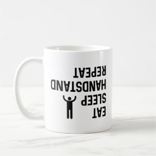 Caneca De Café Coma Dormir Parado de mãos Repita