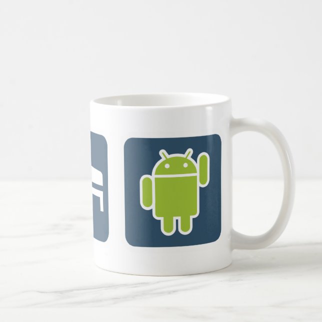 Caneca De Café Coma. Durma. Androide. (Direita)