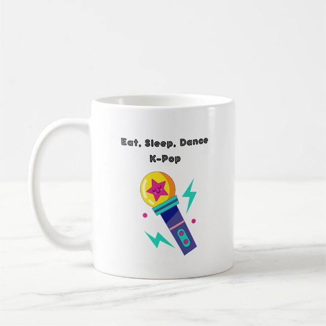Caneca De Café Coma, Durma, Dance K-Pop (Esquerda)