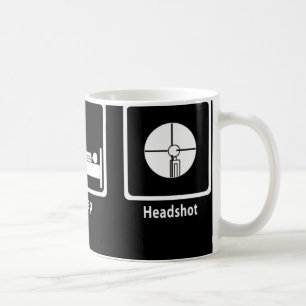 Caneca De Café Coma, durma, Headshot - Gamer de FPS