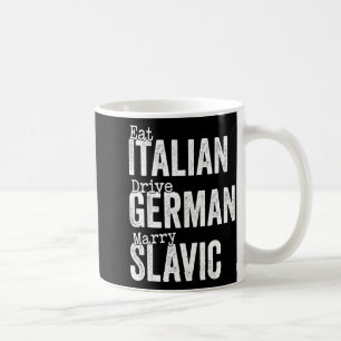 Caneca De Café Coma italiano dirija alemão case-se com eslavo