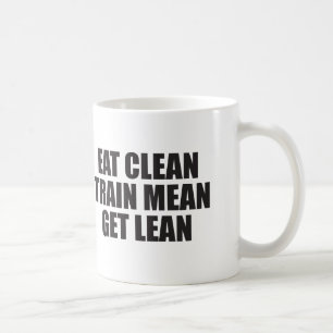 Caneca De Café Coma Limpo, Comboio Médio, Obtenha Leão - Esbanjam