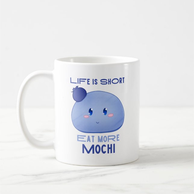 Caneca De Café Coma Mais Mochi, Kawaii Cute Cote Mug (Esquerda)