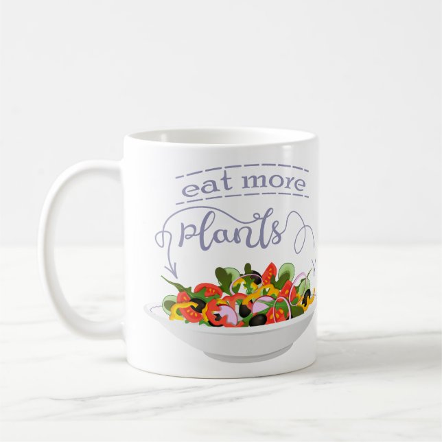 Caneca De Café Coma mais plantas com cartazes de motivação de sal (Esquerda)