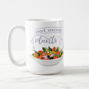Caneca De Café Coma mais plantas com cartazes de motivação de sal