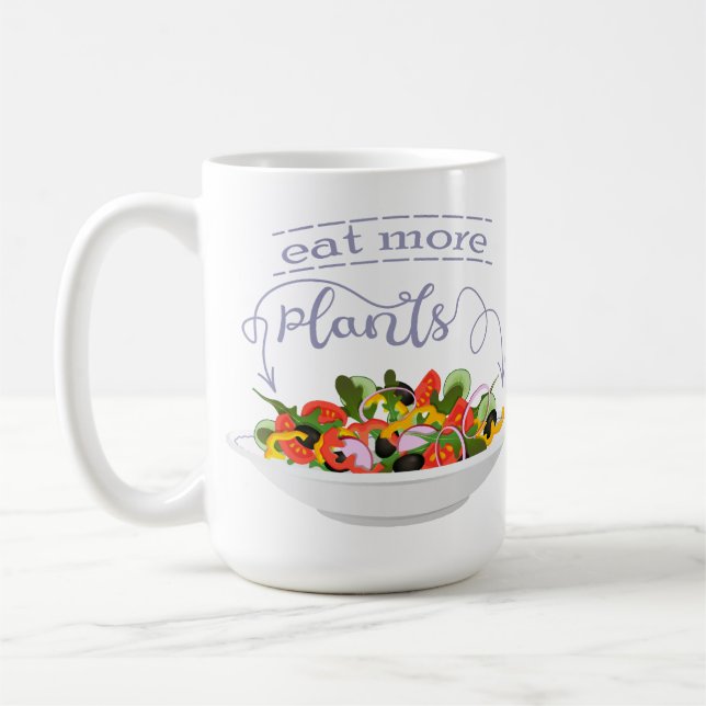Caneca De Café Coma mais plantas com cartazes de motivação de sal (Esquerda)